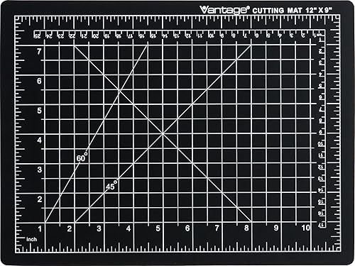 Dahle Vantage 10670 Alfombrilla de Corte Premium Autocicatrizante, 9"x12", Cuadrícula de 1/2", 5 Capas para Máxima Cicatrización, Perfecta para Negro