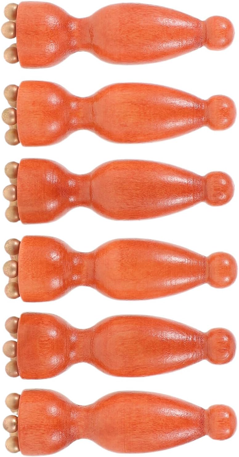 Beaupretty 6pcs Natural Wood Eye Massager Stick Portable Handheld Facial Sculpting Tool for Skin Care Puffiness Reduction and Relaxation with Ergonomic Grip for Women