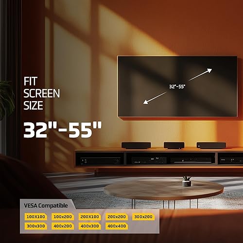 Miniatura 5 de LionBeam - Soporte de pared para TV para pantallas de 23 a 55 pulgadas Max Vesa de 400 x 400, soporte universal para TV soporta hasta 66 libras, con