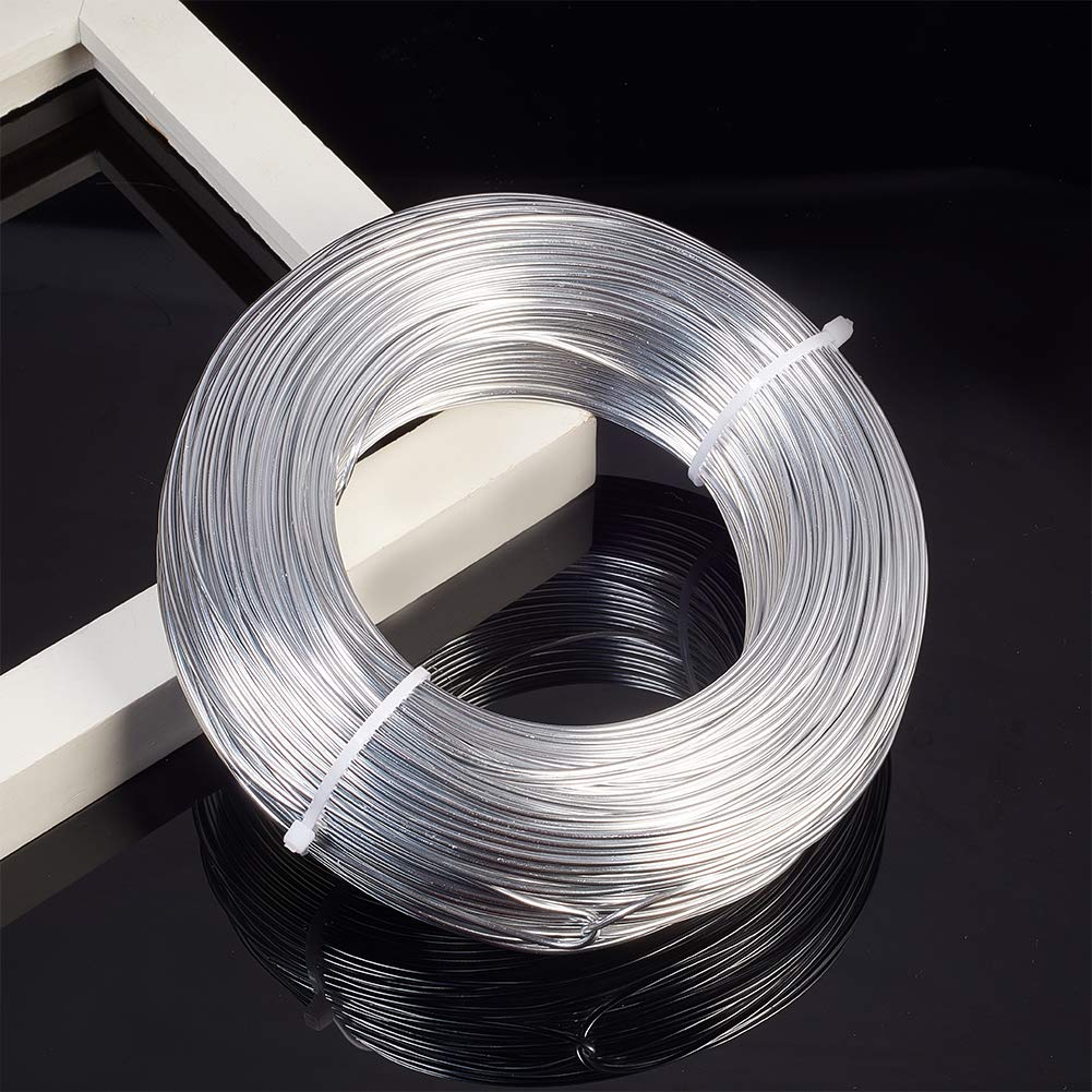 NBEADS 100m 1,5 mm Aluminiumdraht, Silber Basteldraht Aluminium Modellierdraht Für Schmuckherstellung Modellbau Blumen Silberfarben