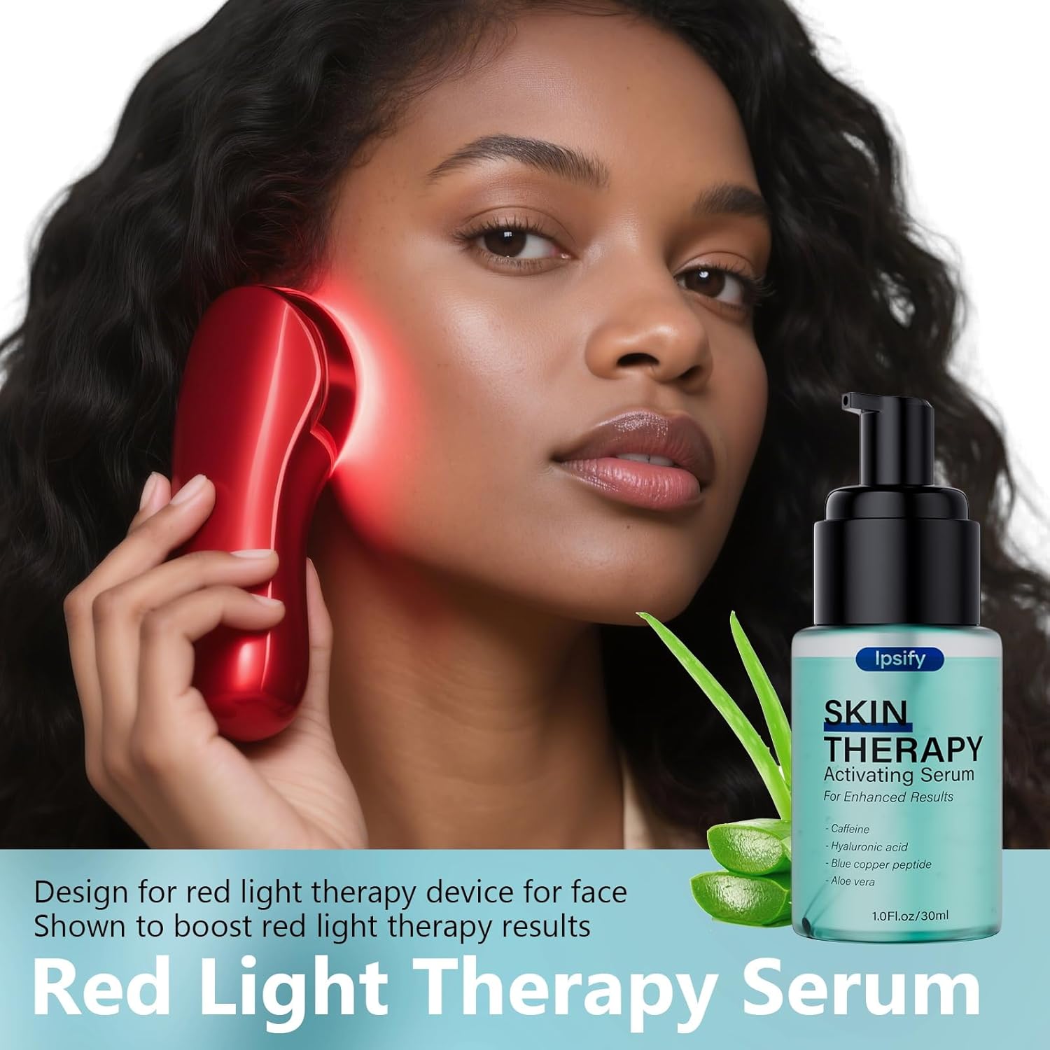 Red Light Therapy Activation Serum, Red Light Therapy Serums for Face and Neck, Hydrating Serum for Face, Facial Serums Anti Aging and Reduce Wrinkles, Pure Formula Facial Serum for Women, 1OZ - Image 5