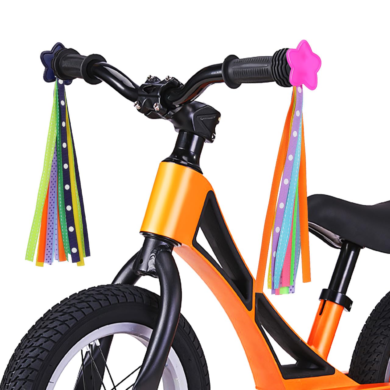 Healvian Kids Bike Handlebar Streamers Ribbon Tassels Accessories for Cycling Decoration Colorful Cloth Bike Accessories for Boys and Girls Tricycles and Scooters