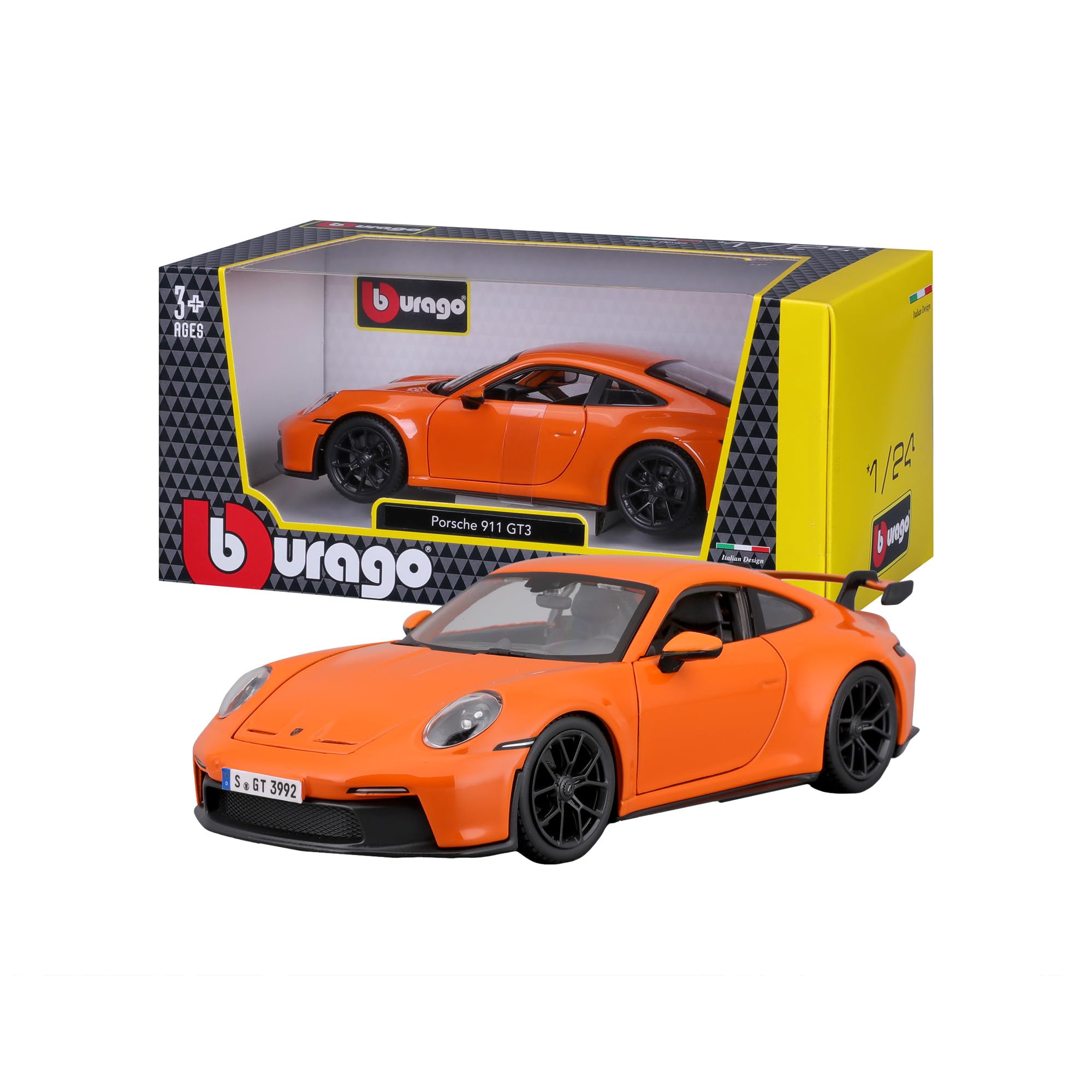 Porsche 911 GT3 - Realistic 1:24 Scale Model Car (Random Choice from Available Colours), Official Porsche Licence, Recommended Age 3+ Years