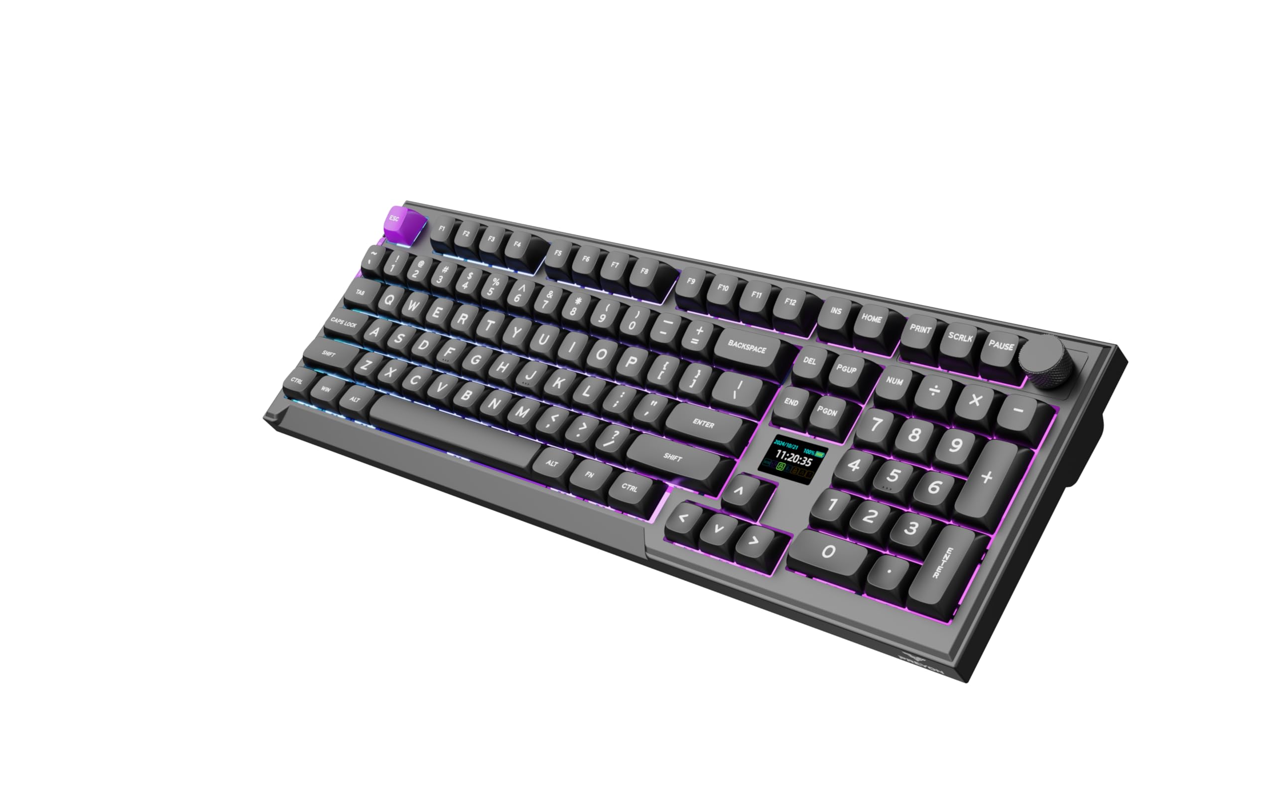 PREYON Klawiatura Mechaniczna Gamingowa Bezprzewodowa i USB Keyboard do Komputera PC RGB Numpad QWERTY 2,4 GHz USB Ciche Klawisze 800h Bateria Przełączniki Red - Silent Claw
