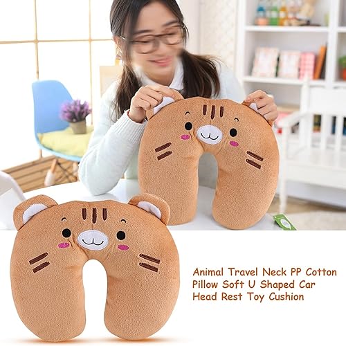 Miniatura 5 de HYWHUYANG Almohada de cuello de viaje para niños, almohada de viaje de espuma viscoelástica de animales lindos, almohada de apoyo para el cuello