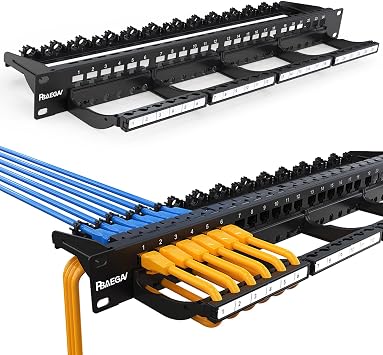 Patch Panel 24 Port Blank Front Cable Rack Smart Cable Management for 19 inch Rack Mount Blank Patch Panel