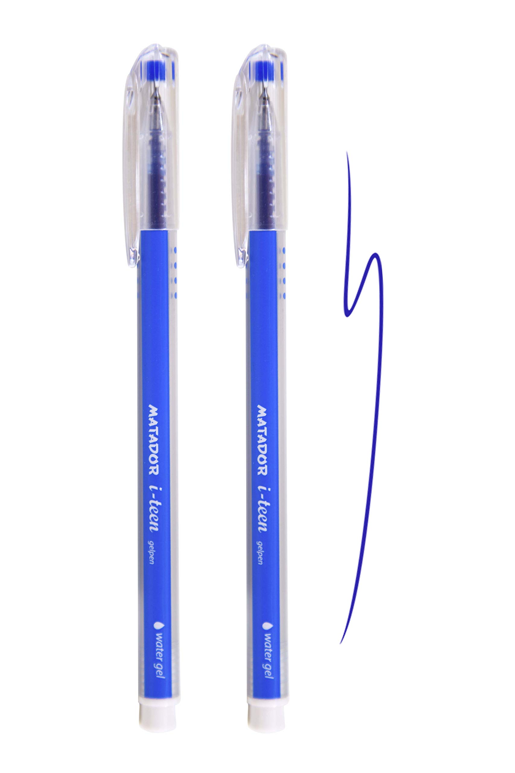 Matador [New Premium Japanese Ink i-teen Water Gel Pens (Blue Ink, 2 Pack)