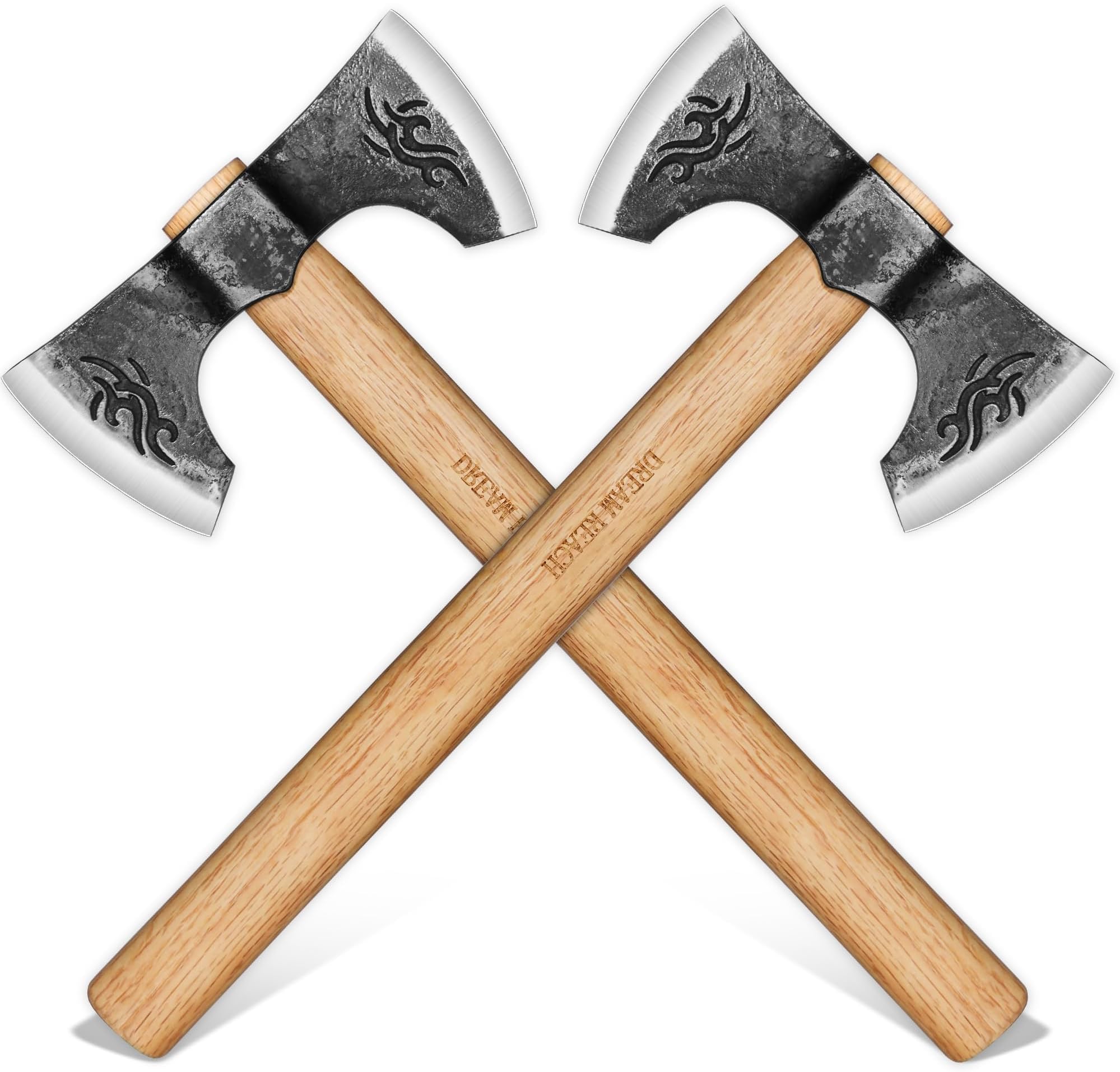 Dream Reach Throwing Hatchets 2 Pack, Professional 16" Throwing Tomahawk Axe Throwing Game for Backyard, Hand Forged Double Sided Viking Throwing Axe Set for Adults for Competition and Recreation