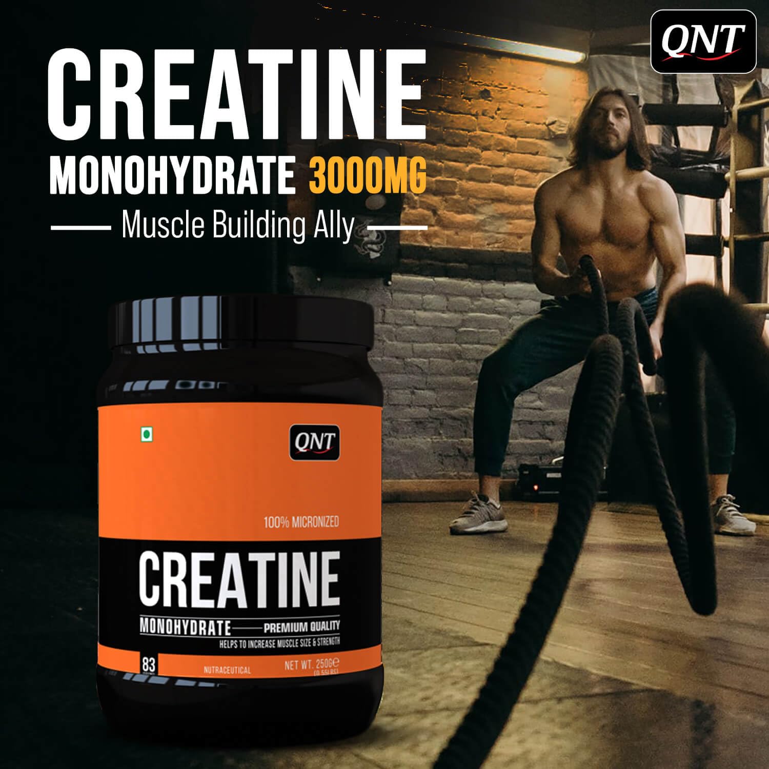 QNT Creatine Monohydrate | 250g | 83 Servings | 100% Pure & Micronized Powder | FSSAI-Tested | Enhanced Performance & Muscle Growth — Amazon image 4