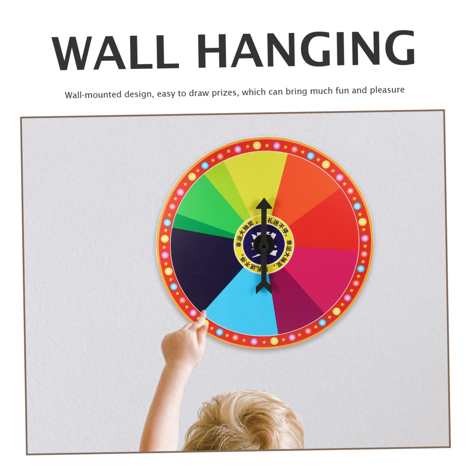 Hemobllo Roue Fortune Murale Grande Roue de Loterie pour Jeu de Société Intérieur