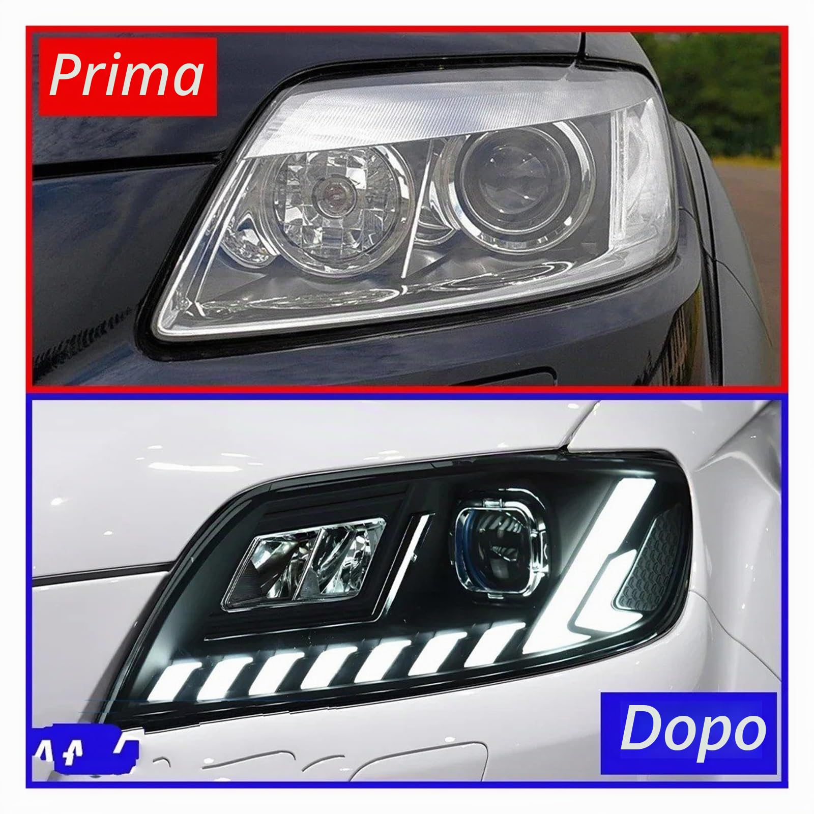 Gruppo Faro Anteriore Per Q7 2006-2015 Fari Anteriori A LED Per Auto Accessori Lenti Di Proiezione Dinamiche Strumenti Di Aggiornamento Fendinebbia(For 06-09 User)