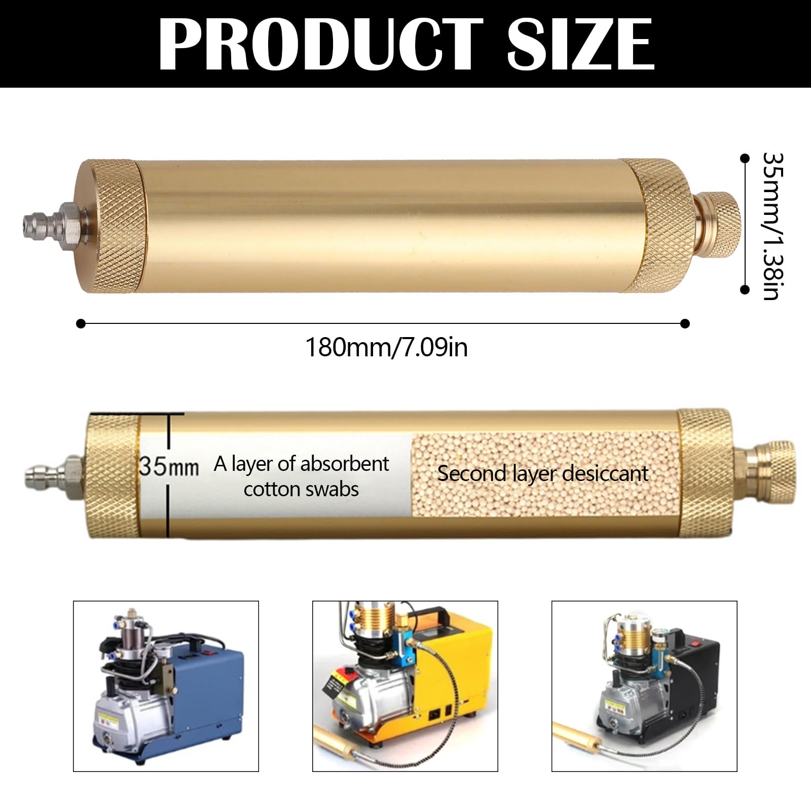 Filtre De Compresseur D'Air, RéGulateur De SéParateur Huile-Eau 17 PièCes Kit De Filtre De Compresseur D'Air Q35 Pcp Pompe De Filtre à Air SéParateur D'Eau Et D'Huile SéParateur D'Eau De Compresseur