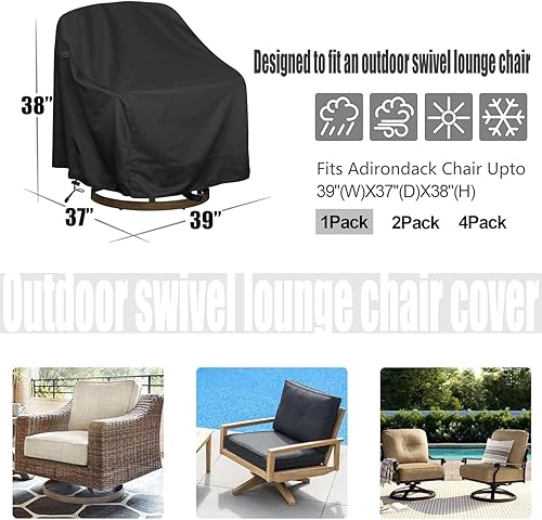 Miniatura 35 de Paquete de 4 fundas giratorias para sillas de salón al aire libre, impermeables, resistentes