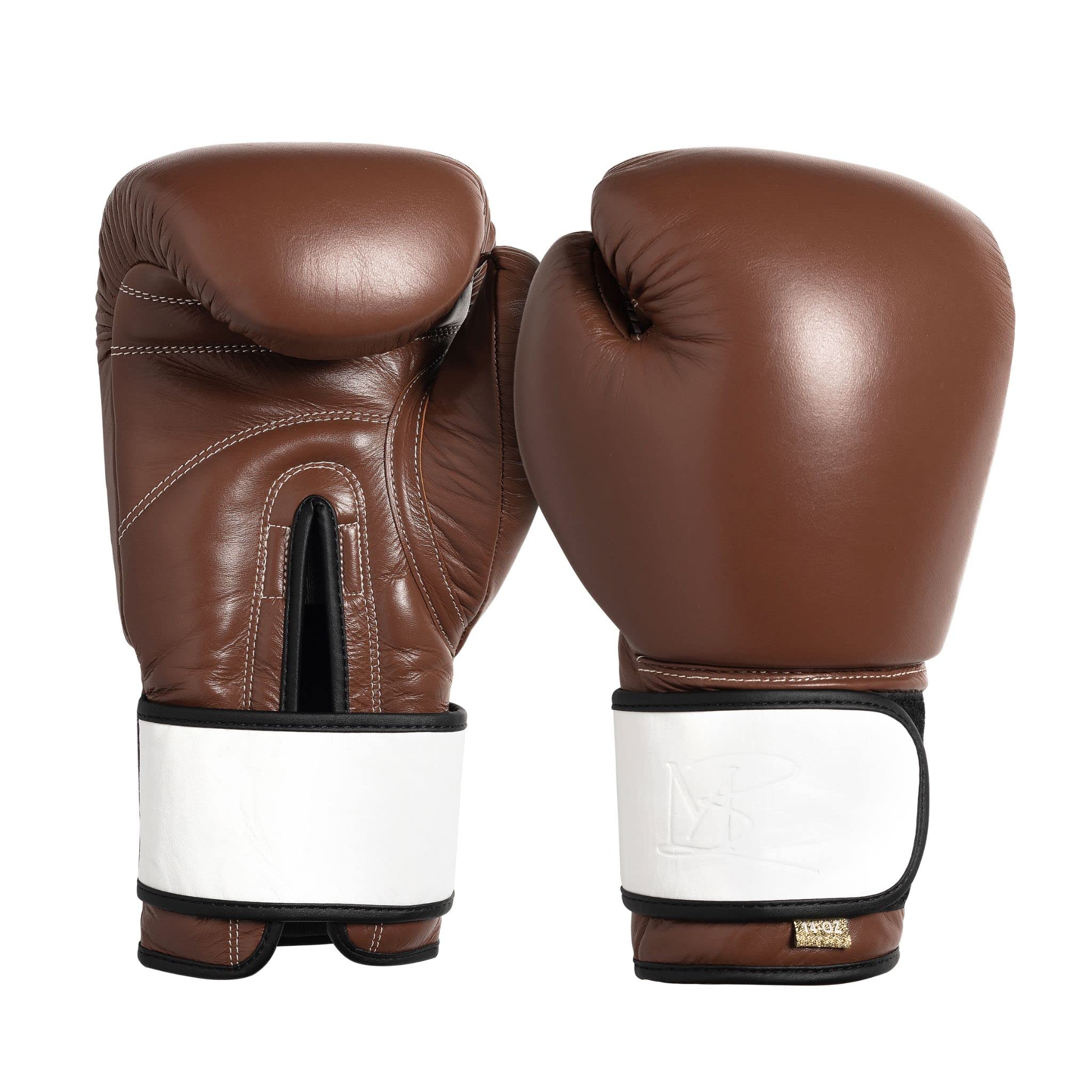 10 12 14 16 OZ Indestructible Brown & White Vintage Water Buffalo-Speed PRO Style Boxing Gloves-Men,Women,Trainers,MMA,kickboxers,Everyday Fitness,Heavy Bag, Sparring-Speed Bag