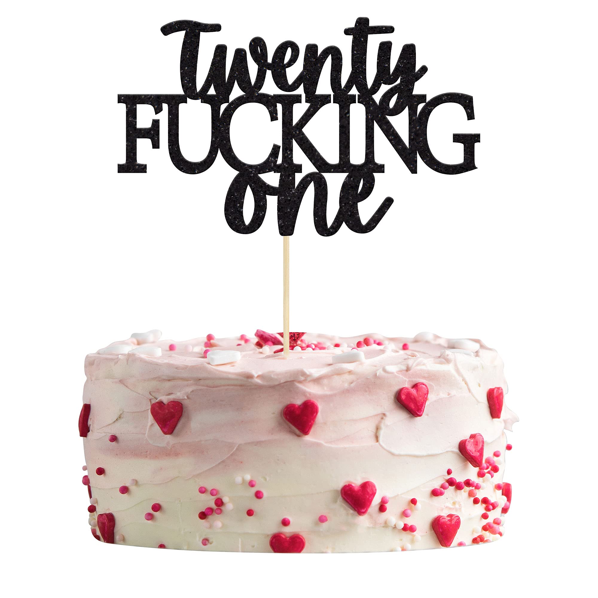 Gyufise 21st Birthday Cake Topper Twenty One Cake Decoration for 21st Birthday Legal AF Cake Decor Finally 21 Cake Topper Party Supplies Black