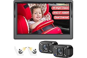 Itomoro 5in Rear Car Seat Camera with 1080P Night Vision for Backseat