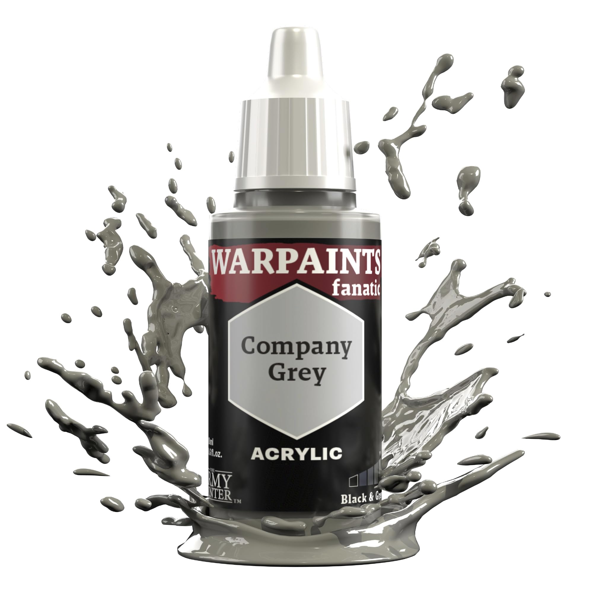 The Army Painter, Warpaints Fanatic Company Grey Single Acrylics, Miniature Hobby Painting, Quality Paint for Miniature Wargaming