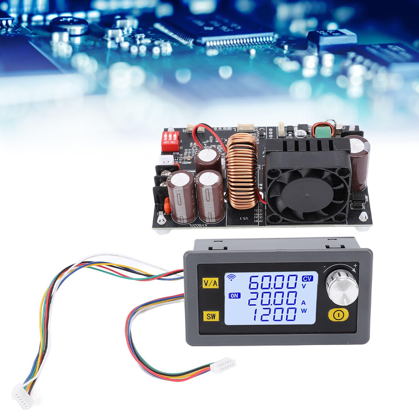 Stabilizzatore di Tensione CC, XY6020L Alimentatore di Tensione CC Regolabile CNC 20A 1200W Modulo di Compensazione di Tensione Costante Uscita 5V 9V 12V 24V 36V 48V 60V