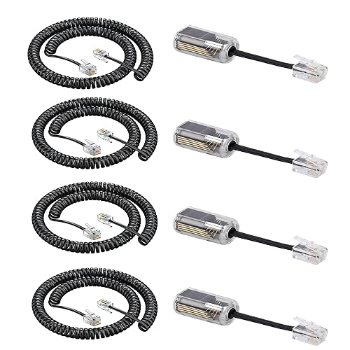 Vista 21 de Desenredador de cable telefónico, cable de teléfono antienredos, cable giratorio de 360 grados, cable giratorio de línea fija, color negro (2)