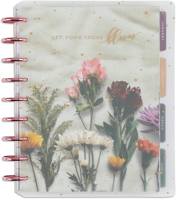 Happy Planner 2023 Daily Planner and Calendar, 12-Month Daily, Weekly, and Monthly Planner, Jan. 2023Dec. 2023 Diary, Vertical Layout, Beautiful Blooms Theme, Classic Size, 17.78 x 23.50 cm