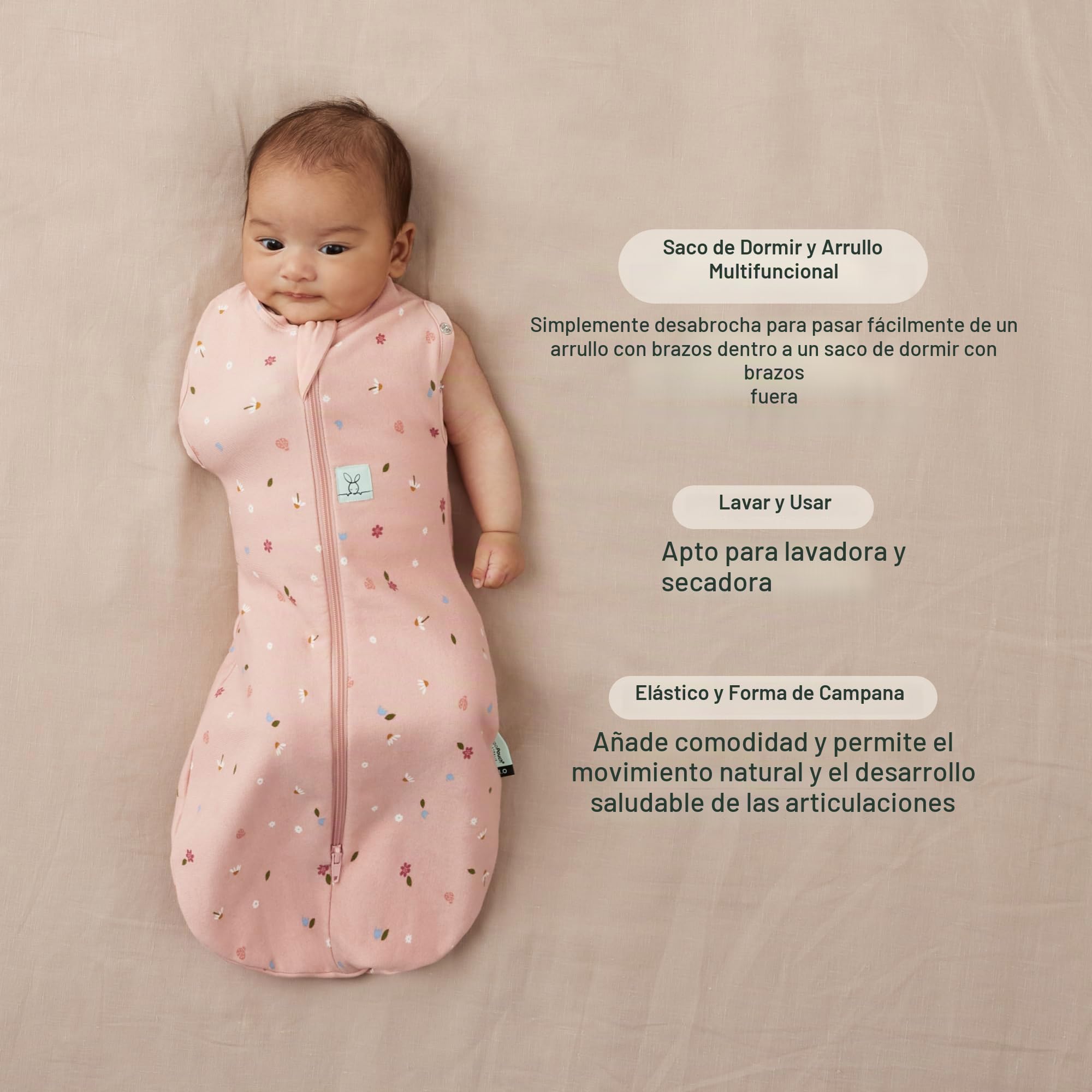 ergoPouch 1.0 TOG Saco de Dormir para bebés de 3 a 6 Meses Saco de Dormir para bebés para Noches cálidas y acogedoras Saco Envolvente Cocoon El bebé Mantiene la Calma y la relajación