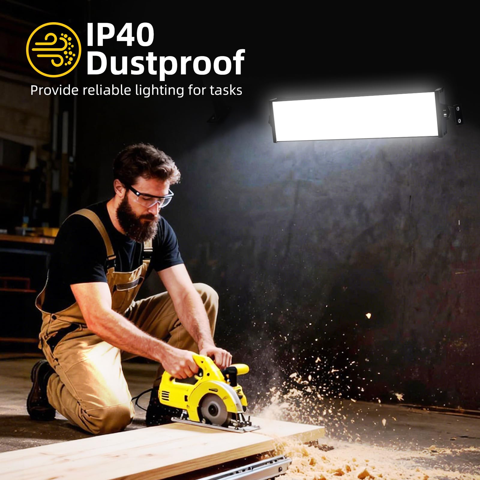 100W LED Shop Lights with 6FT Cord Swtich 12000LM Plug in Garage Light 5000K Daylight Shoplighting for Garage — view 5