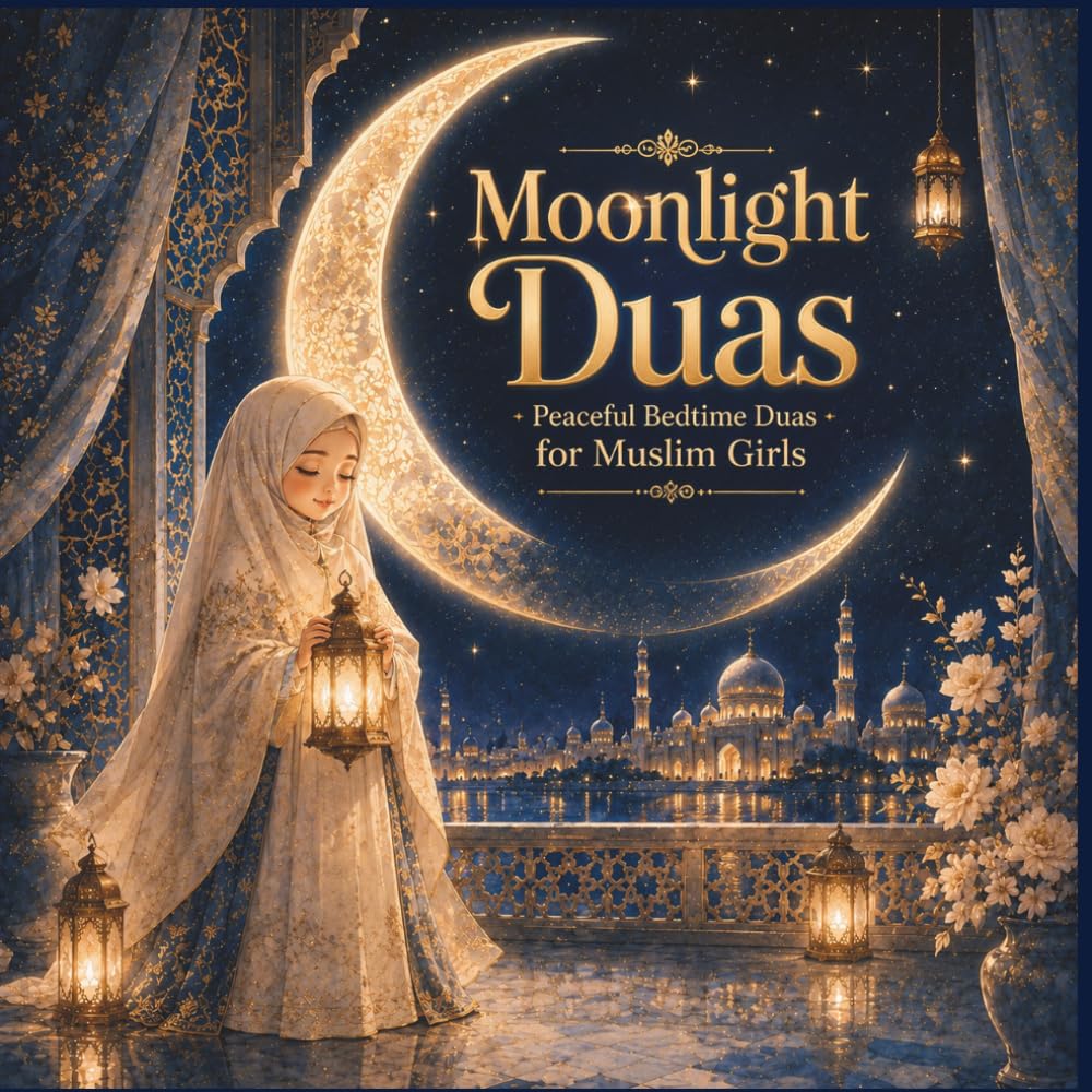 Moonlight Duas for Muslim Girls: Peaceful Islamic Bedtime Duas, Ramadan Stories, Gratitude & Emotional Comfort for Muslim Kids | Premium Full-Color Edition