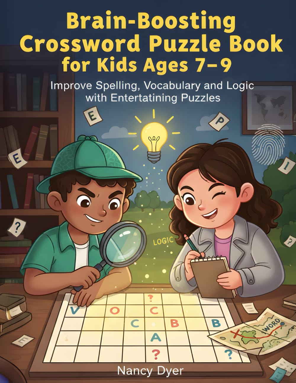 Brain-Boosting Crossword Puzzle Book for Kids Ages 7-9: Improve Spelling, Vocabulary and Logic with Entertaining Puzzles