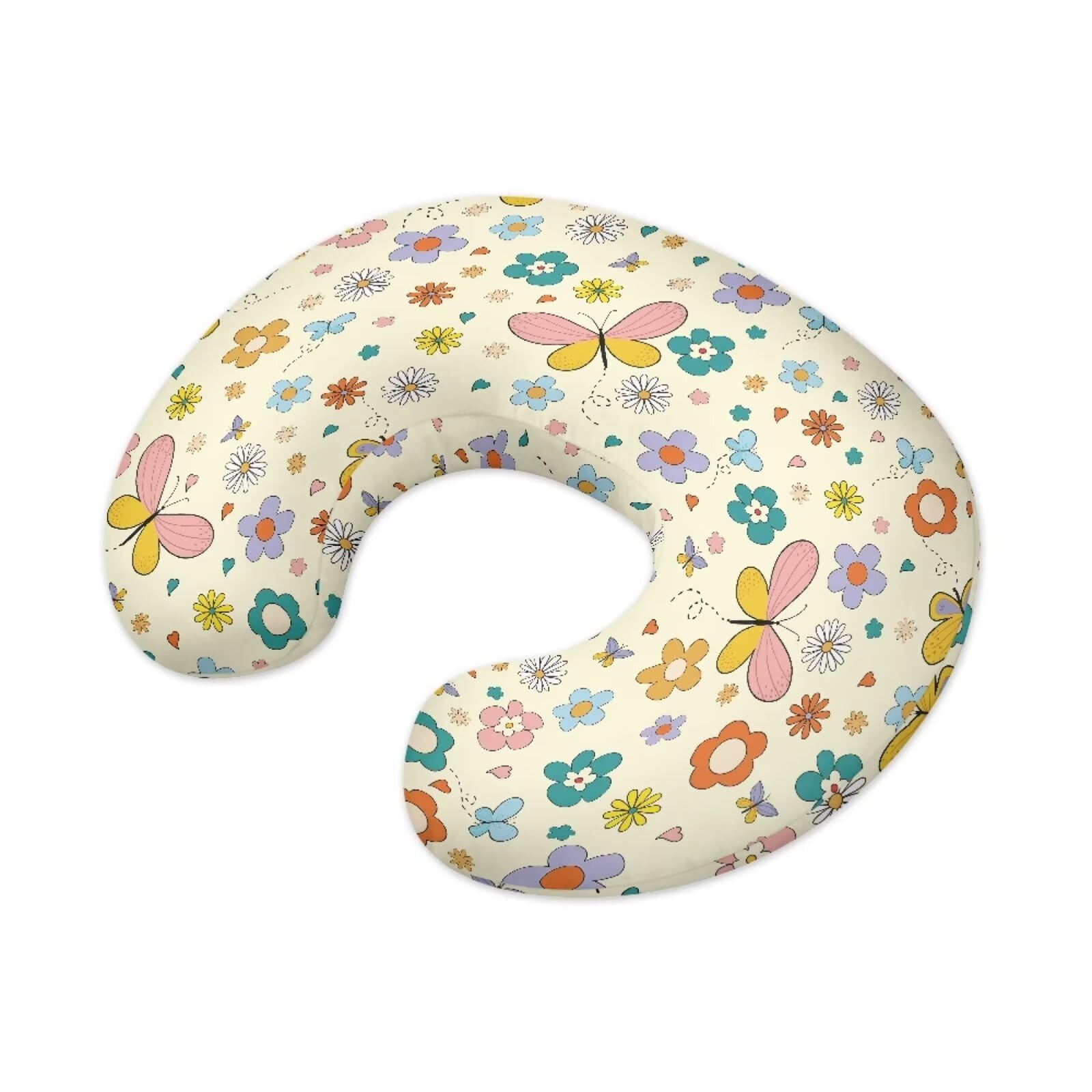 Hechitok Cartoon Butterfly Nursing Pillow Cover Breast Feeding Pillow Support Positioner Lounger Slipcover for Baby Boy Girl Newborn Infant