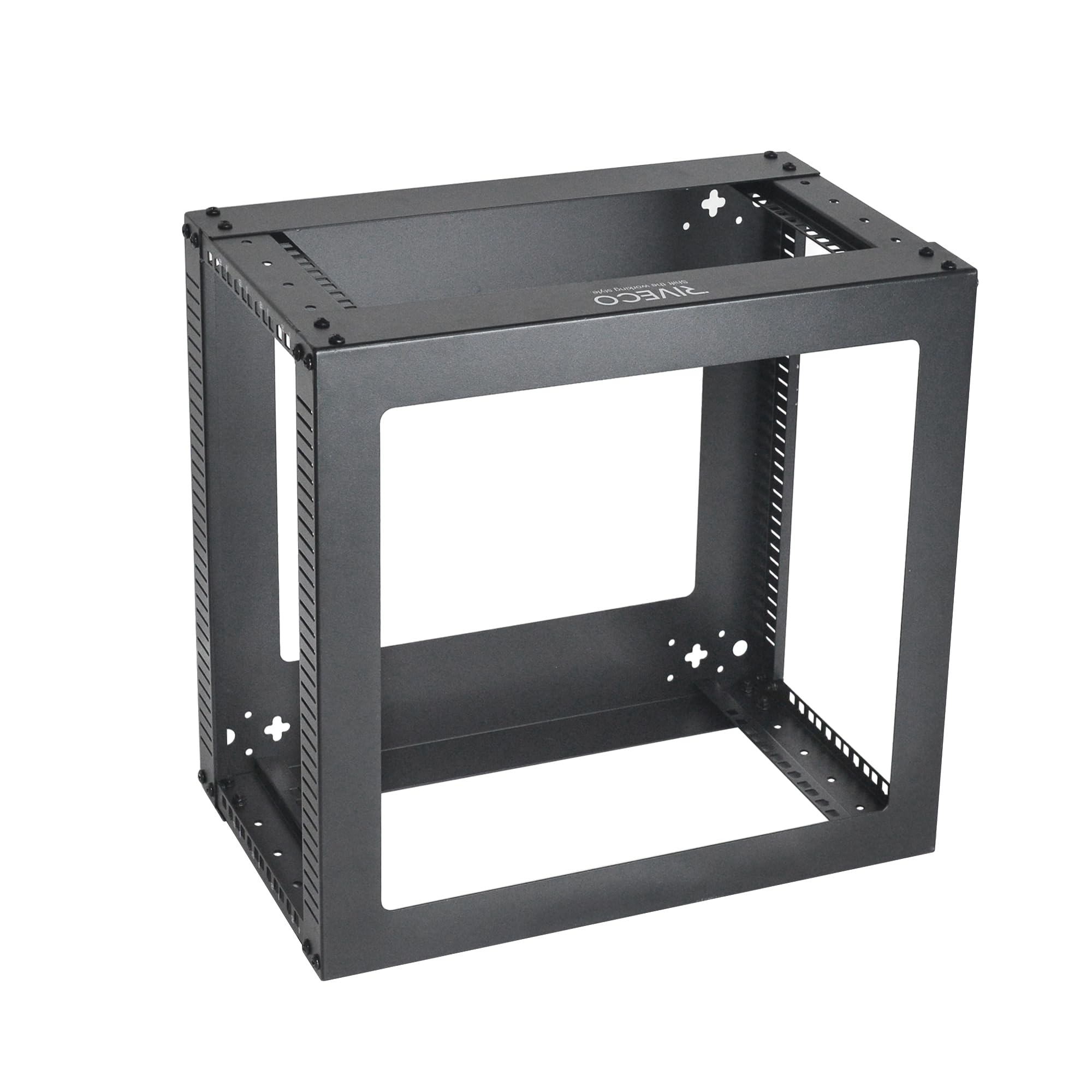 RIVECO 4U Vertical Mount Wall Rack 19” 4 Post Open Frame Network Rack ...