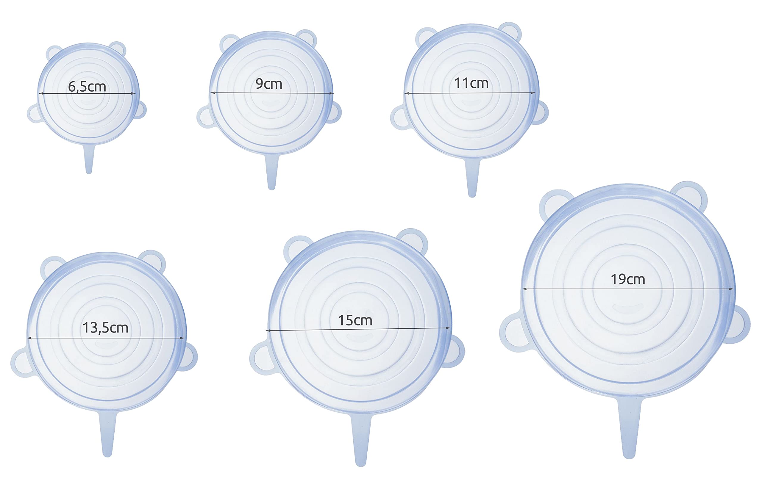 ISO TRADE 12273 Silicone Lid Stretch Stretchy Silicone Lid Pot Cans Bowl Cover Reusable 6 Pieces