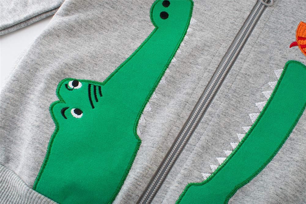 LitBud Toddler Boys Jacket Cartoon Dinosaur Animal Zipper Packaway Spring Autumn Hoodies Coat for Kids 1-7 Years - Image 4