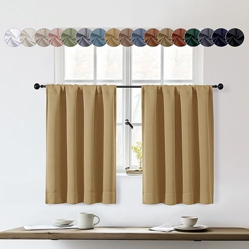 Miniatura 158 de OWENIE Sally Ever Green Cortinas Opacas para Dormitorio Sala de Estar 63 Pulgadas de Largo Juego de 2 Paneles, Aislamiento Térmico Ahorro de Energía