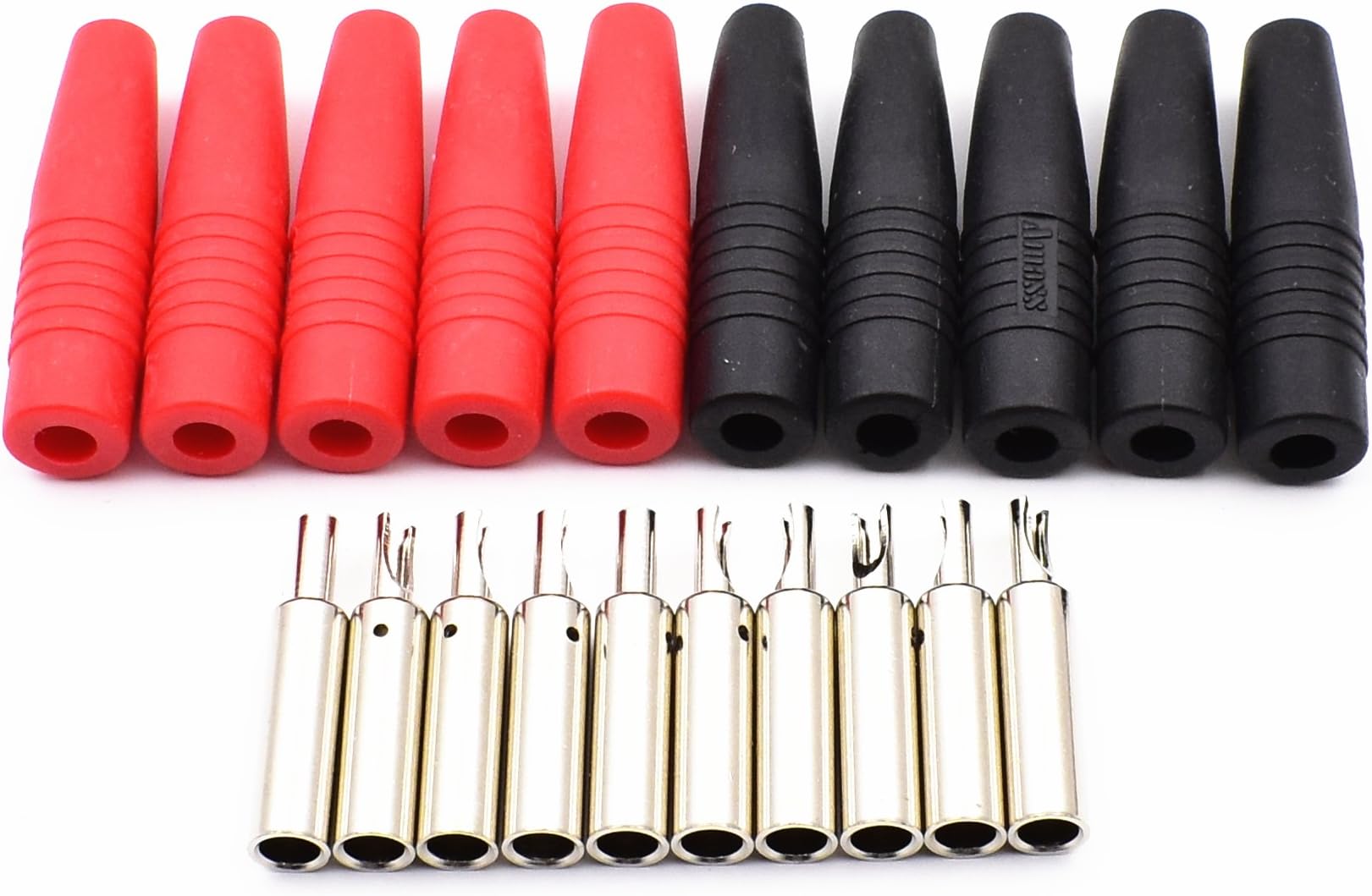 10Pcs Insulated Female 4mm Banana Plugs Jack Socket Adapter Solder Type for Non-Insulated Male Banana Plug Cable Connector