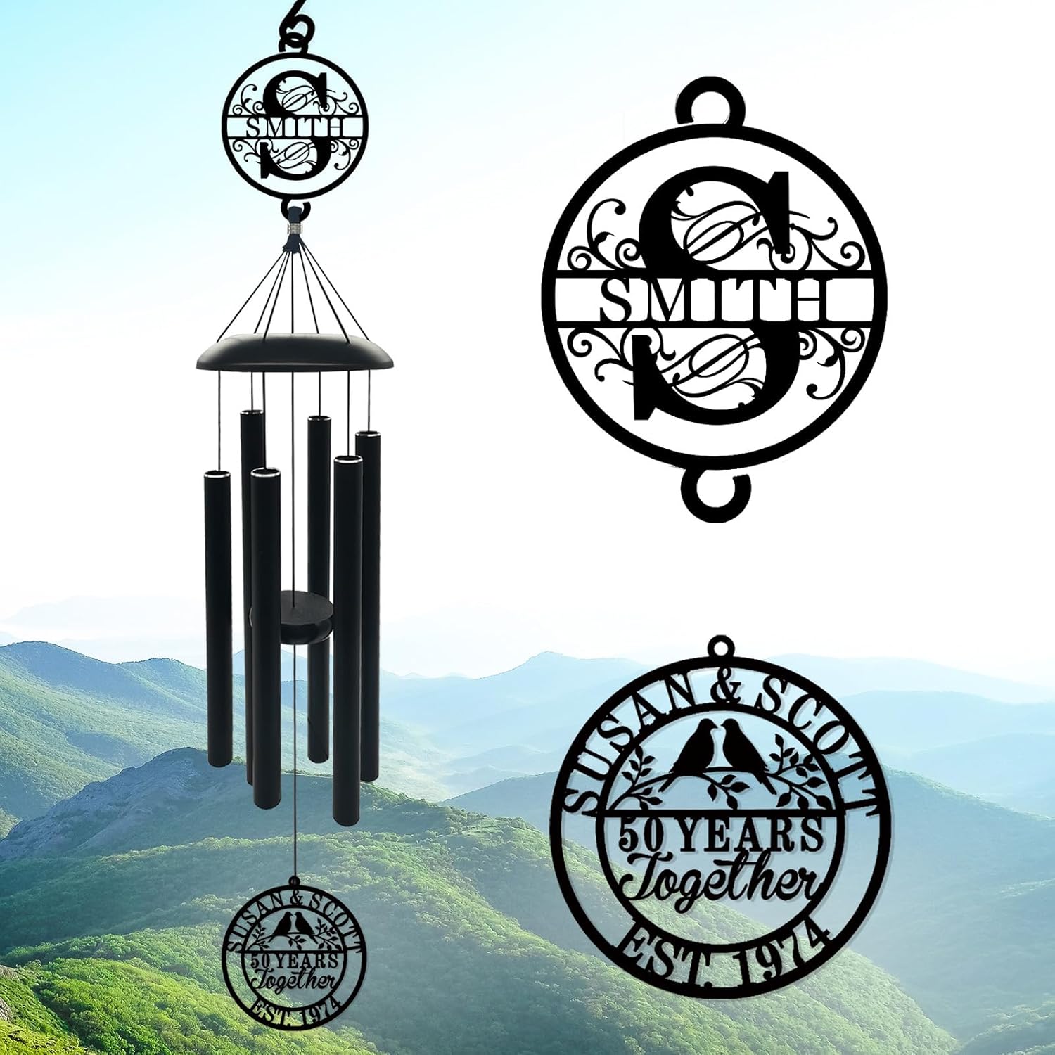 Large 44 Inch Wind Chime Personalized Retirement Wind Chimes Gift,Custom Wind Chimes for Retirement Gift,Outdoor Metal Wind Chime for Yard Garden Decor