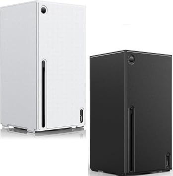 WOLIBEAR Magnetic White Smart Wraps for Xbox Series X Console & Magnetic Black Smart Wraps for Xbox Series X Console, Premium PU Leather and Soft Inner Lining