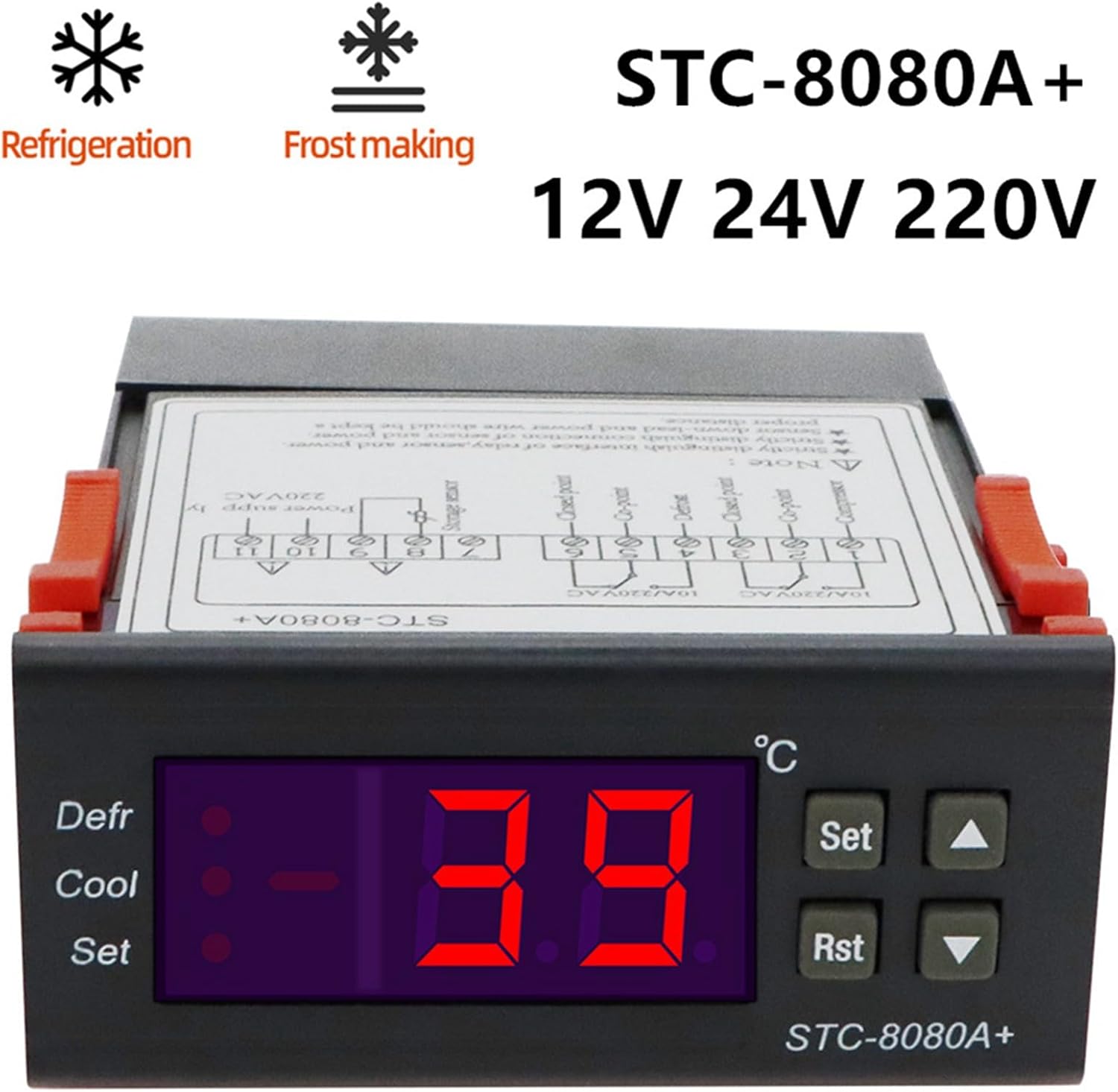 ikan 3X -8080A ＋デジタル温度コントローラー220Vレギュレーター冷蔵冷凍庫センサー湿度計40％