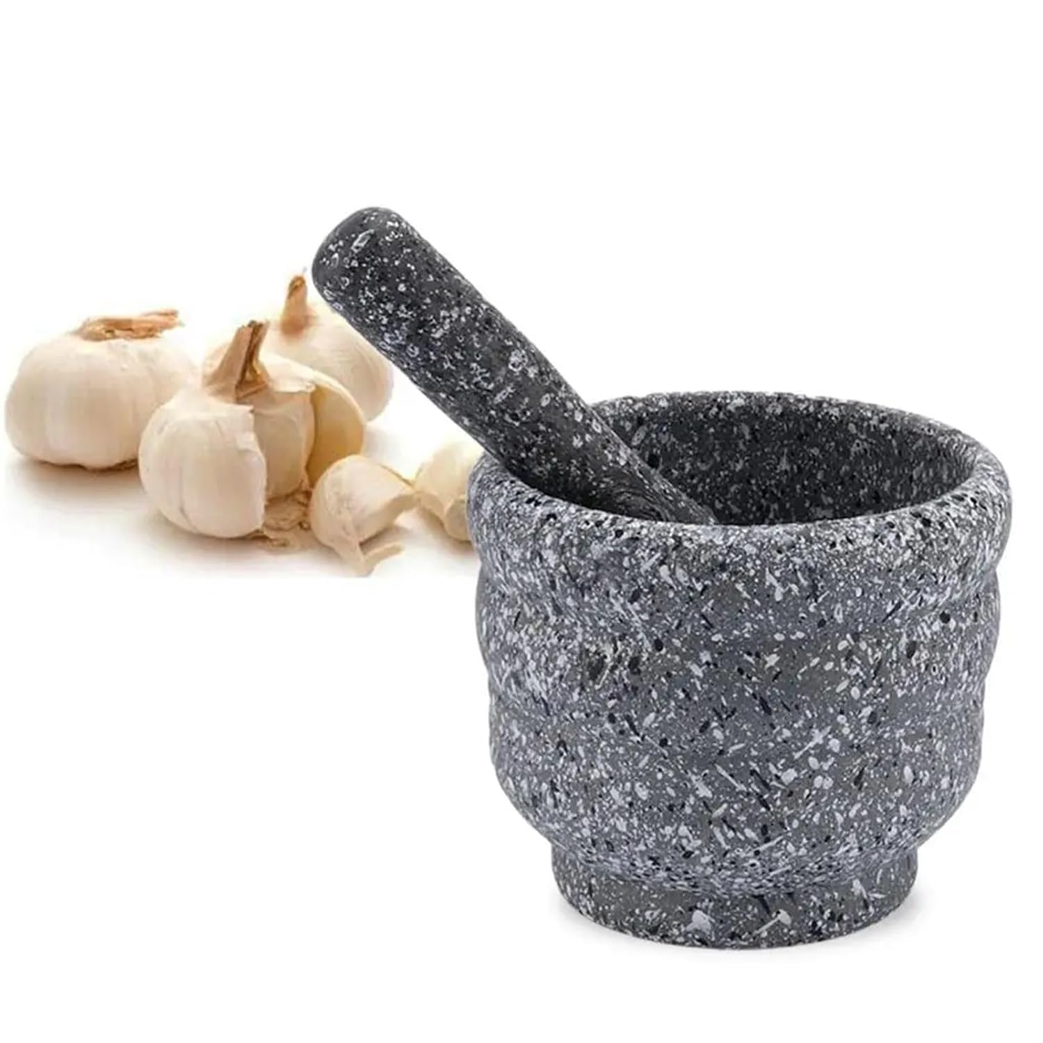 Pestle and Mortar Set Solid Stone Grinder Bowl for Pepper Garlic Herb Spice Kitchen Gadget Sets