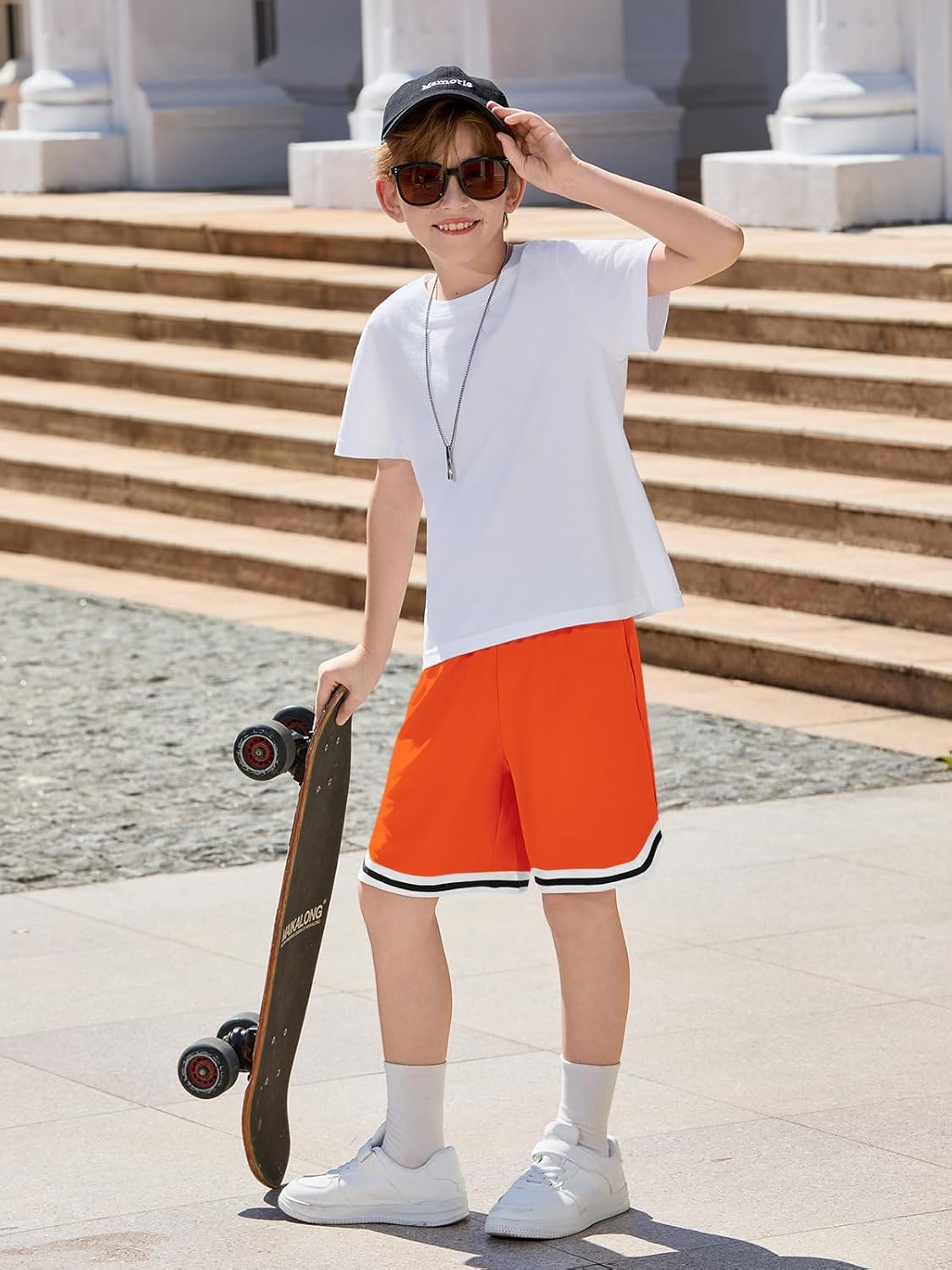 Haloumoning Boys Athletic Shorts Kids Youth Quick Dry Elastic Performance Basketball Shorts with Pockets 5-14 Years - Image 6