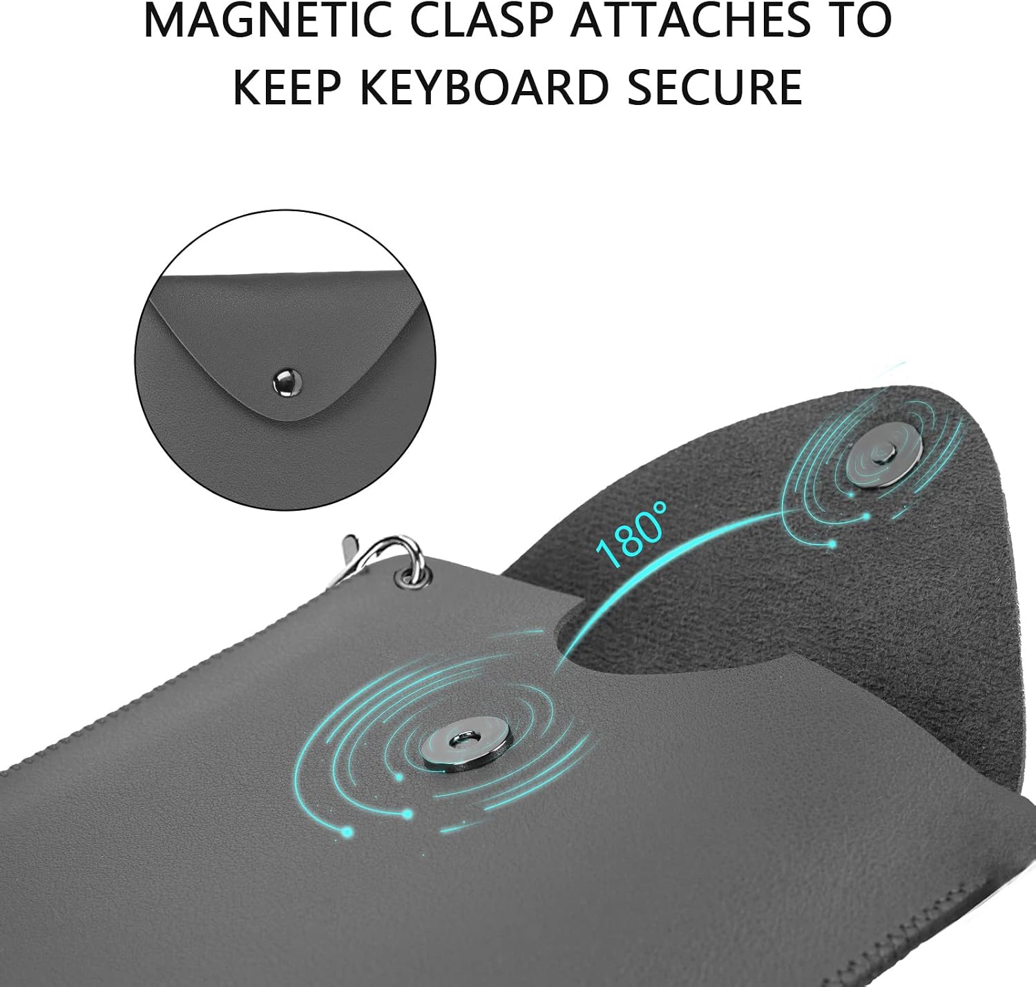 Geekria Keyboard Carrying Case Compatible with Logitech MX Keys Mini/Mini for Mac/Pebble Keys 2 K380s, Vegan Leather Protective Travel Bag (Dark Grey)