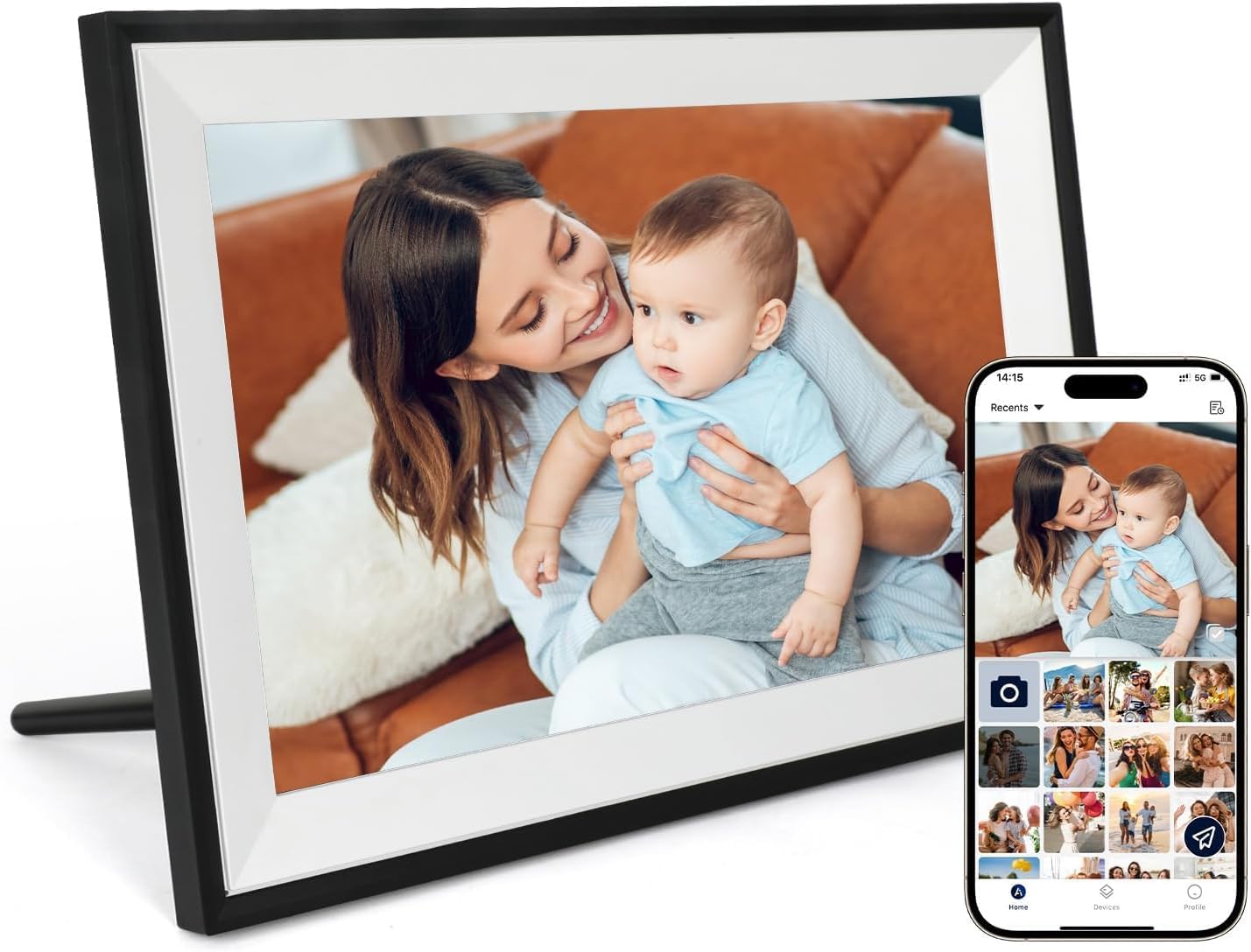 Digital Picture Frame 10.1 Inch WiFi Digital Photo Frame, 1280×800 HD IPS Touch Screen, 32GB Storage, Auto-Rotate, Wall Mountable, Share Photos & Videos via AiMOR App, Birthday Gifts for Women, Mom