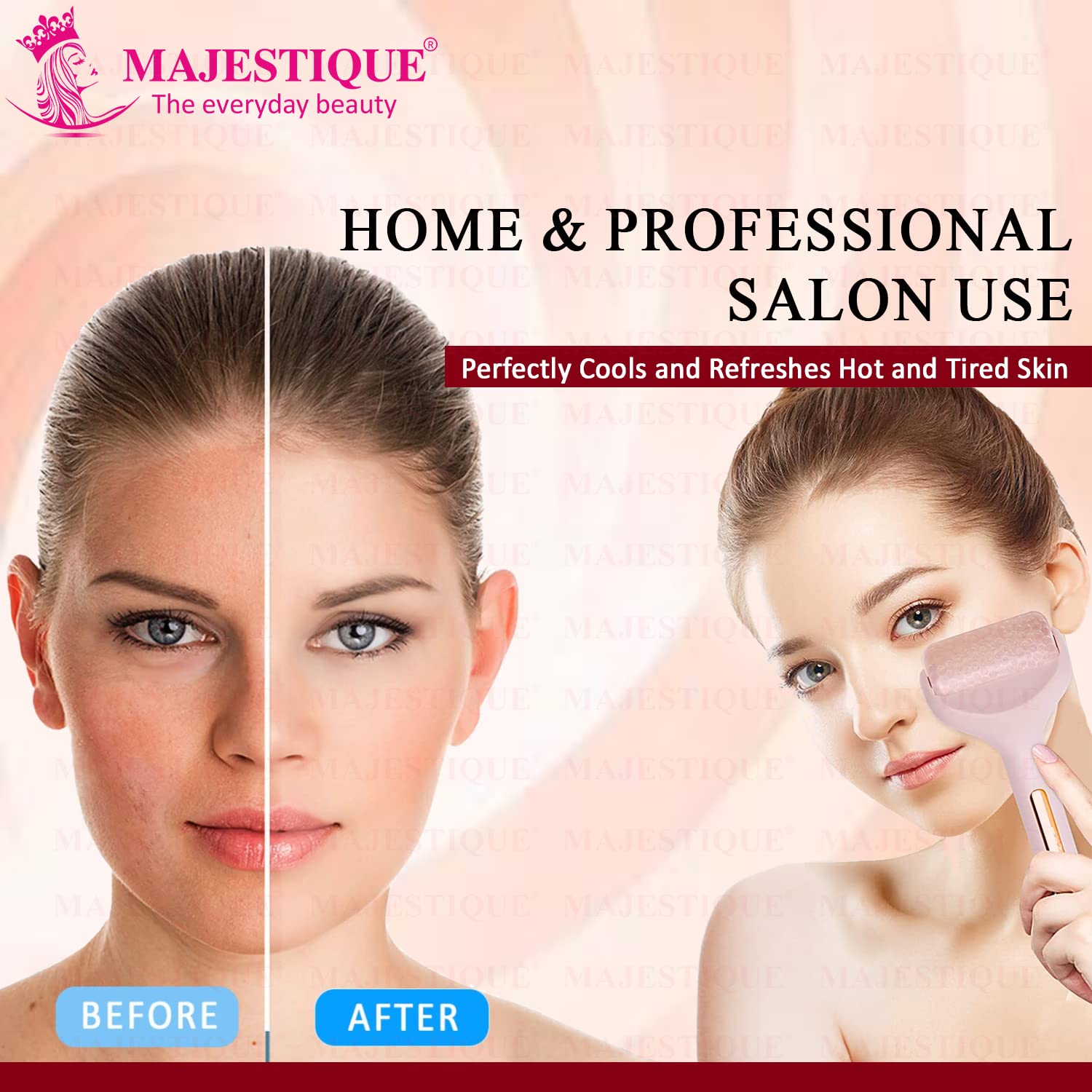 Majestique Ice Roller Massager | Cooling Skin Care Tools for Body | Reduce Anti-Wrinkles Facial Skin Lifting | Under Eye Puffiness - Face Massager Majestique Ice Roller Massager | Cooling Skin Care Tools for Body | Reduce Anti-Wrinkles Facial Skin Lifting | Under Eye Puffiness - Face Massager