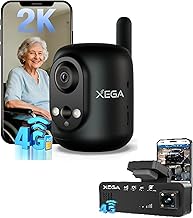 Xega 4G LTE Wireless Indoor Surveillance Camera Black Bundle with 4G Car Dashcam with SIM Card
