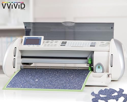 Miniatura 4 de VViViD DECO65 - Rollo de vinilo azul con purpurina para manualidades (1 pie x 6 pies), adhesivo permanente