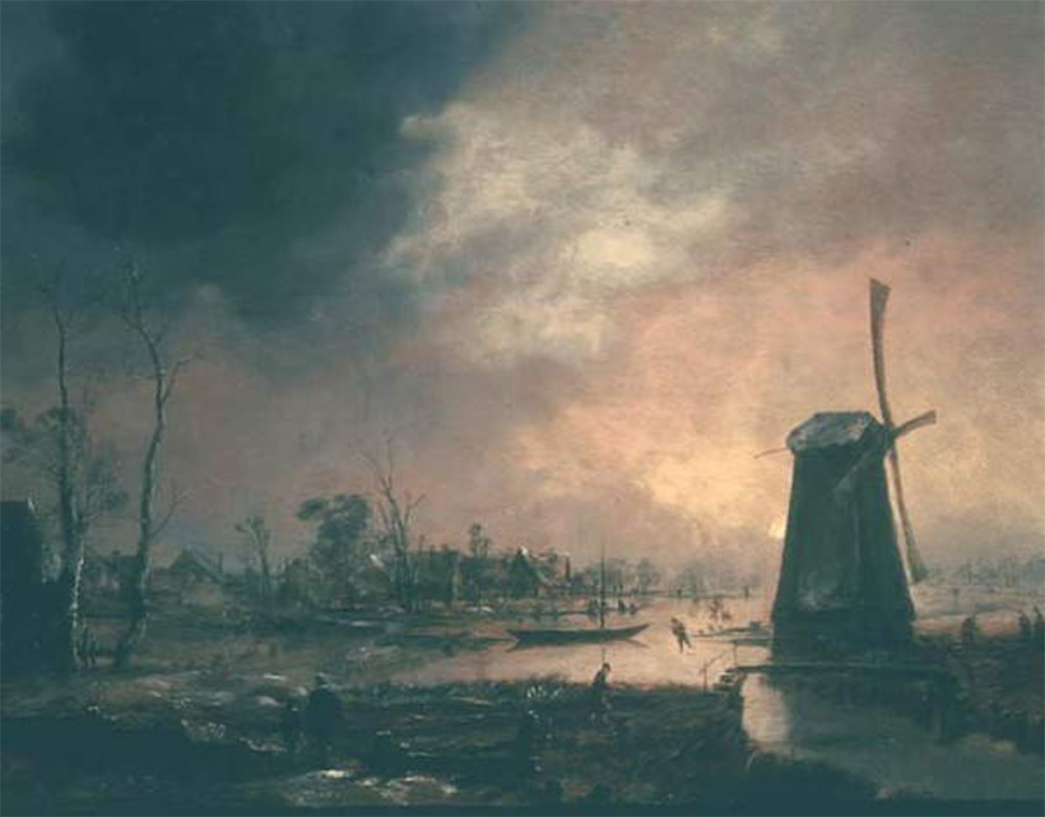 ARTXLXXBN Famous Art Print Poster Vintage Wall Art Winter Landscape by Aert Van Der Neer Canvas Art Poster for Home Decor 60x90cm