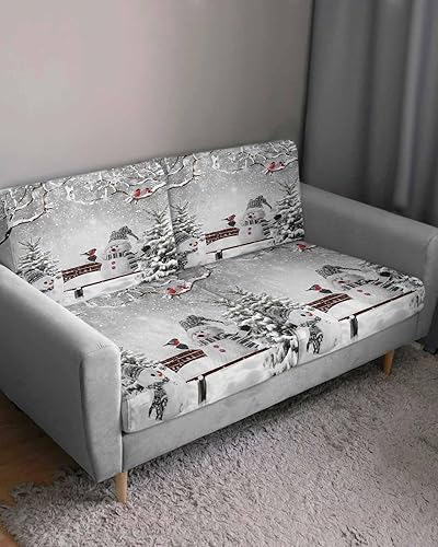 Miniatura 3 de Fundas de cojín elásticas de Navidad para sofá, seccional, individual, en forma de T, protector para muebles con parte inferior elástica, diseño de