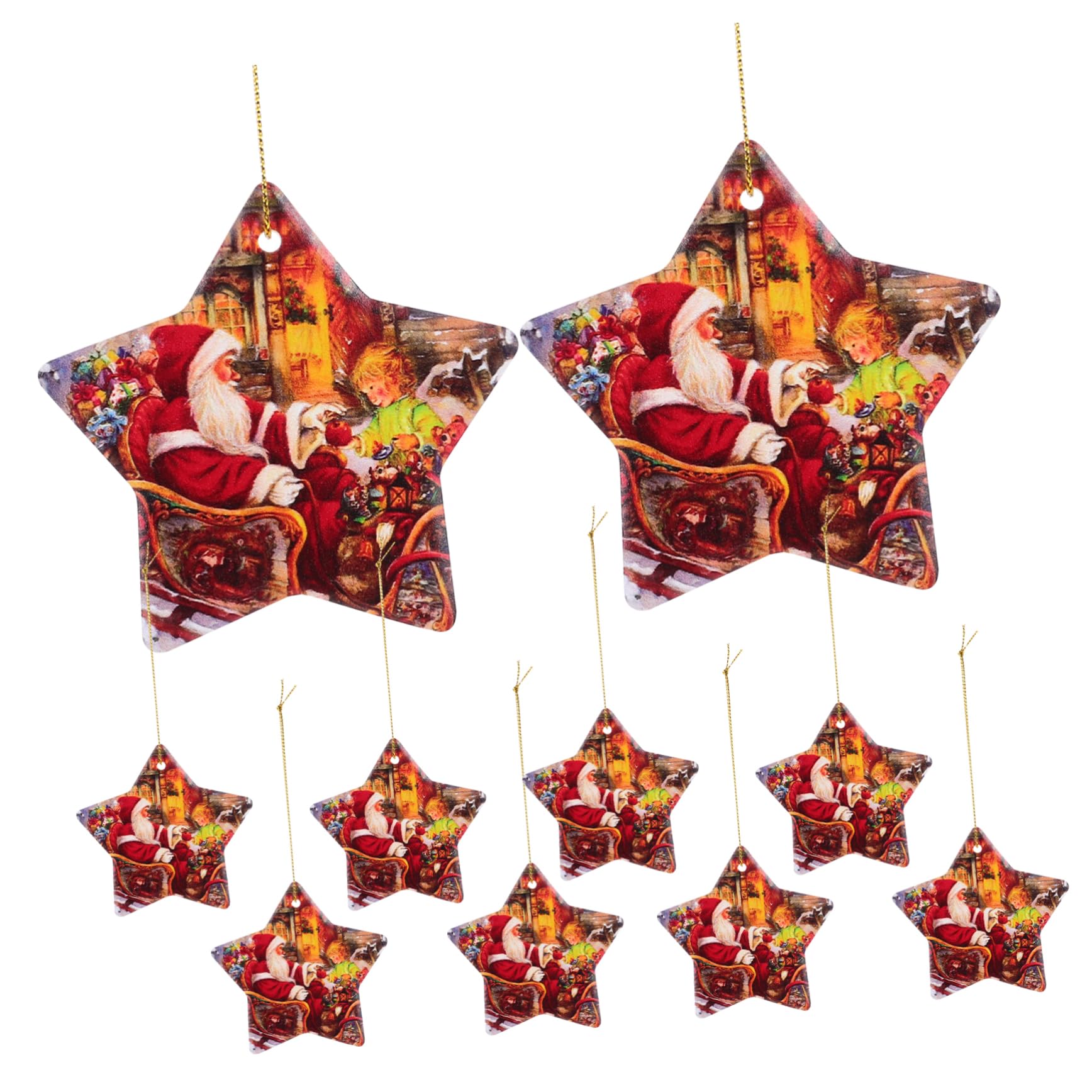 10 Pezzi Decorazioni Natalizie a Forma di Stella, Leggere e Facili da Appendere, per Addobbi e Feste di Natale