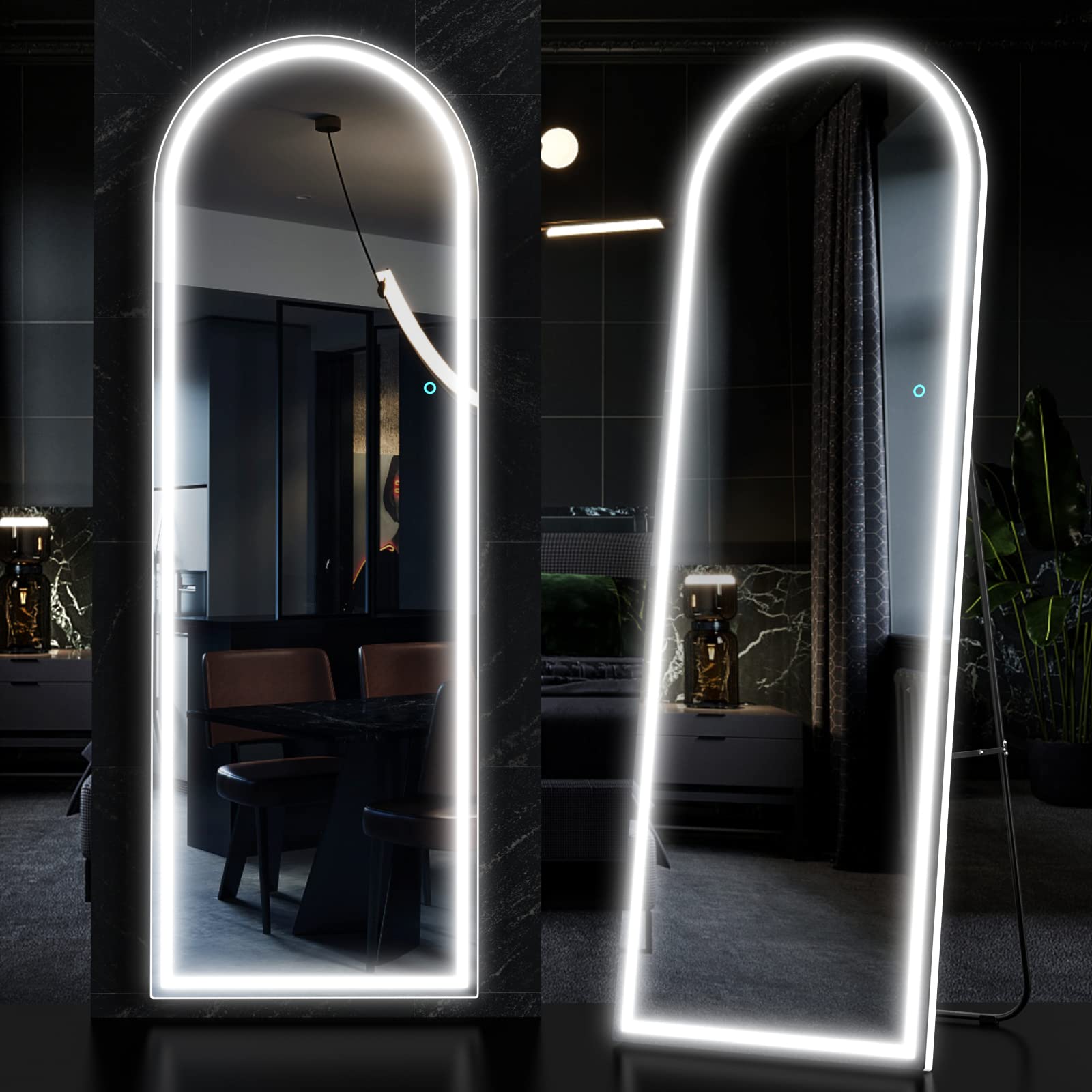 EDTEMI Arch Full Length Mirror with LED Lights, Mirror Full Length