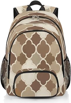 Morocco Backpack for Women Men Laptop Backpack Work Bag Travel Hiking Camping Retro Geometric Morocco Tile Casual Daypack