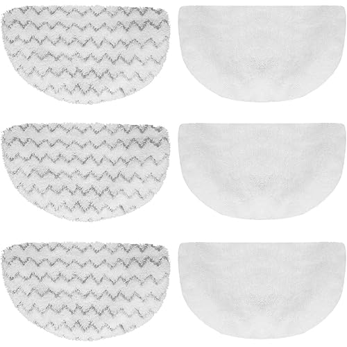 6 Pack Replacement Steam Mop Pads for Bissell Powerfresh Steam Mop 1940 1440 1544 1806 2075 Series, Model 19402 19404 19408 19409 1940a 1940f 1940q 1940t 1940w B0006 B0017,Washable Cleaning Pad